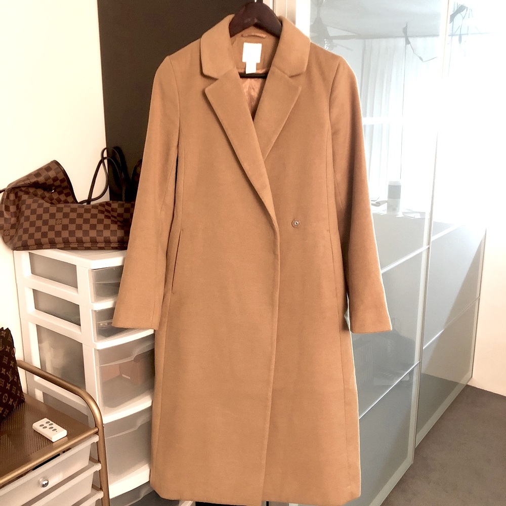 H&M long belt coat